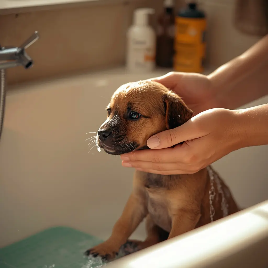 cómo bañar a un cachorro por primera vez productos