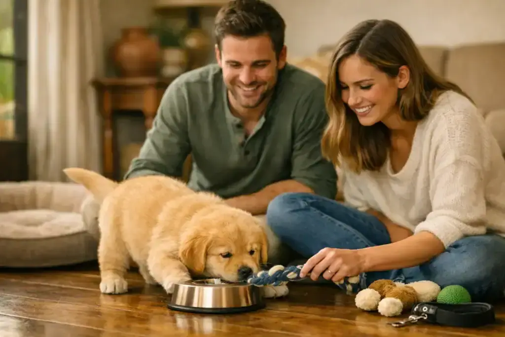 energía baja en pareja después de adoptar cachorro