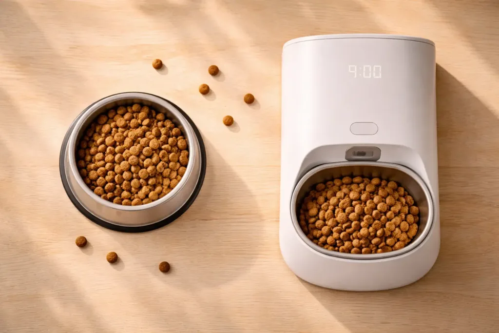 mejor comedero para cachorros manual vs automático