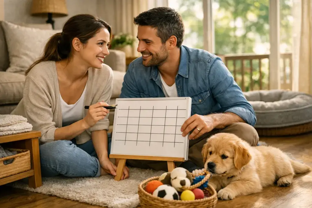 plan de organización en pareja con cachorro