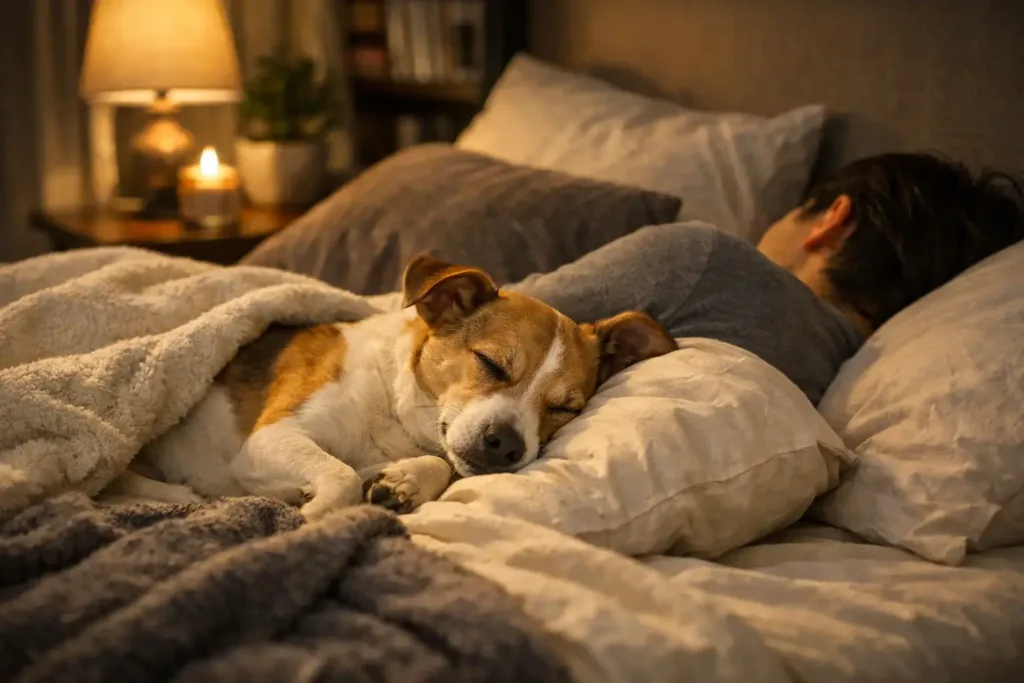 cachorro duerme en cama de los dueños bueno o malo